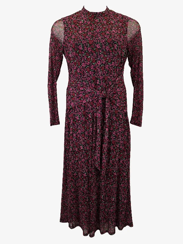 Affordable Women's Apparel Whistles Elegant Plum Floral Mesh Maxi Dress Size 12