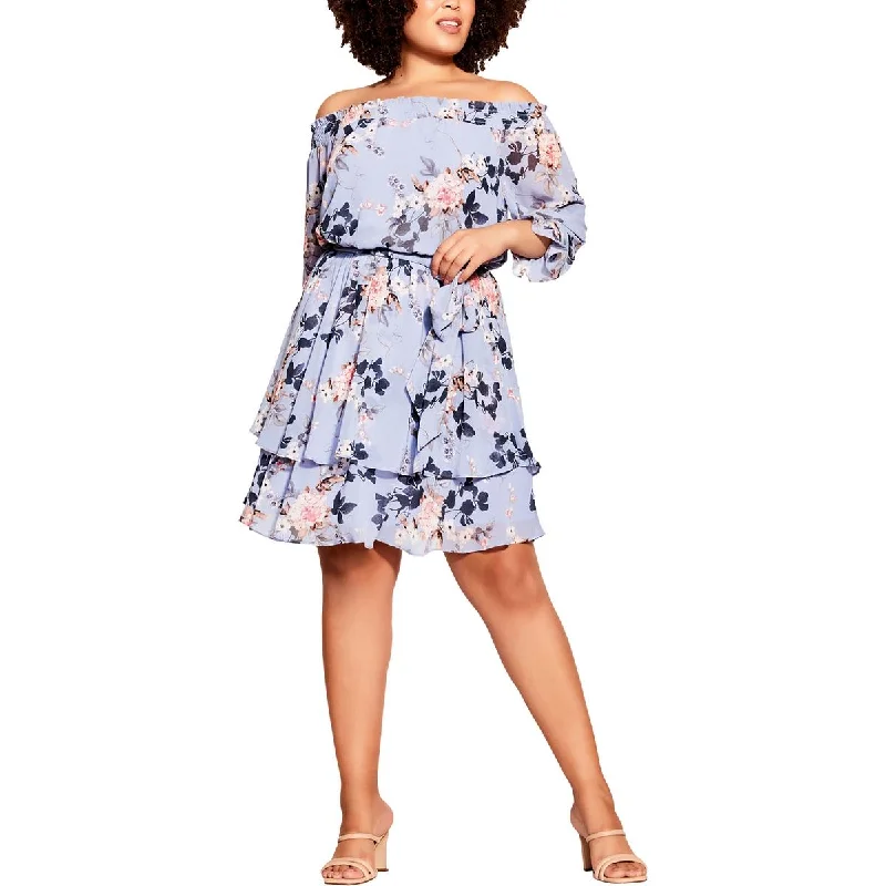 Women's Clothes And Apparel Sets City Chic Womens Floral Mini Mini Dress