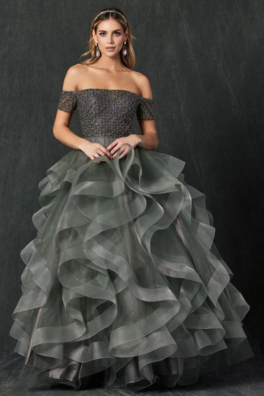 Women's Trendy Garments Long Off Shoulder Quinceanera Ball Gown