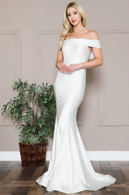 Women's Elegant Evening Outfit Off Shoulder Mermaid Fitted Long Evening & Wedding Dress AC373