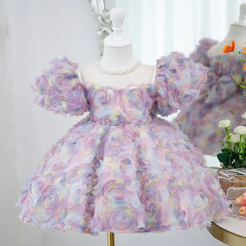 Women's Seasonal Clothing Toddler Prom Dress Girl Birthday Party Wedding Communion Dress Flower Fluffy Dress