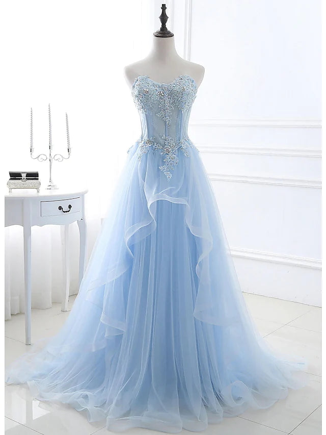 Women's Seasonal Clothing Sexy Floral Engagement Prom Birthday Dress Strapless Sleeveless Lace with Pleats Lace Insert