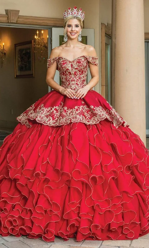 Women's Tops And Clothing Dancing Queen - 1599 Applique-Ornate Ruffled Ballgown