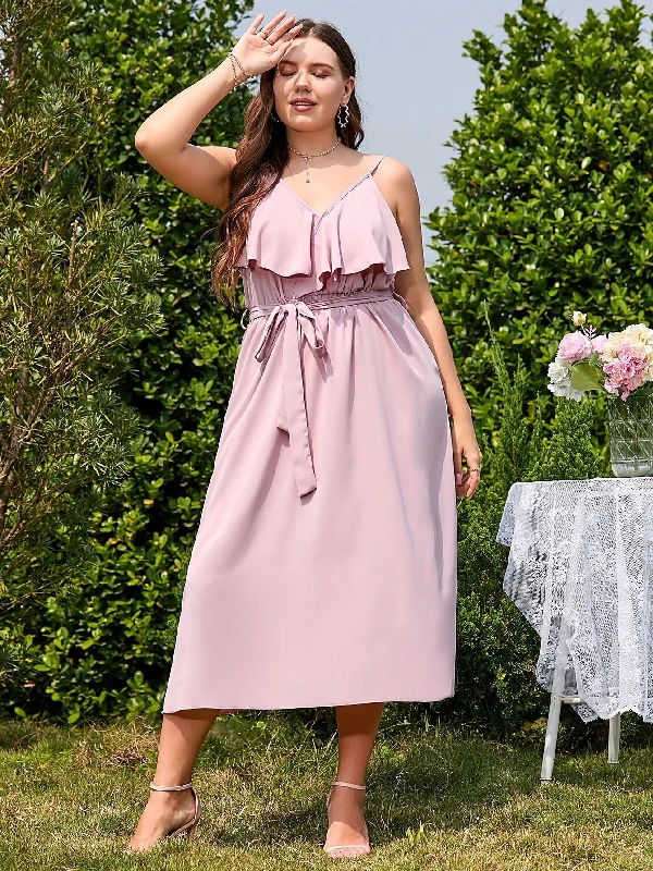 Women's Outerwear Clothing BerriesJam - 2024 Plus Size Wedding Guest Long Elegant Party Maxi Dress