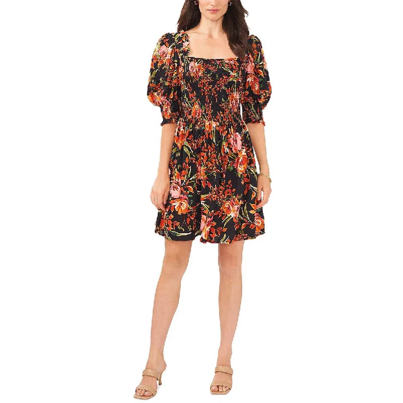 Women's Professional Apparel MSK Womens Floral Mini Fit & Flare Dress