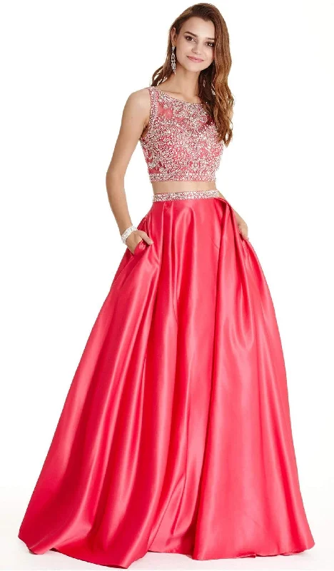 Women's Clothing With Trendy Designs Aspeed Design - Two Piece Illusion Bateau Evening Ballgown