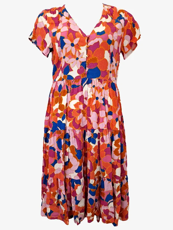 Women's Trendy Garments Mister Zimi Peach Sunset Floral Summer Dress Size 10