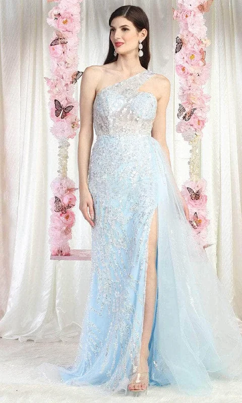 Chic Clothing For Women May Queen RQ8026 - Embroidered One Shoulder Evening Gown