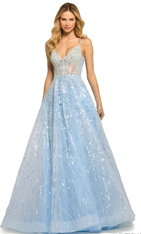 Plus-Size Women's Clothing Sherri Hill 55532 - Sequined Lace Prom Gown