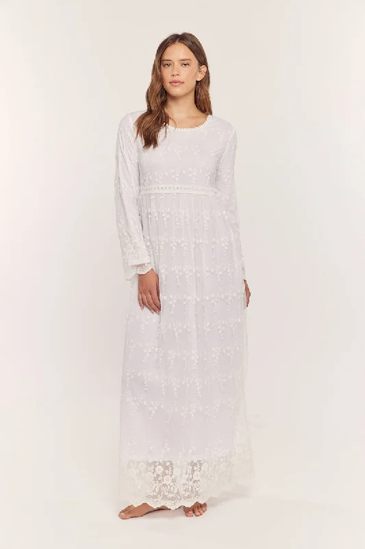 Comfortable Garments For Women Ivy White Lace Temple Dress / Simple Wedding Dress