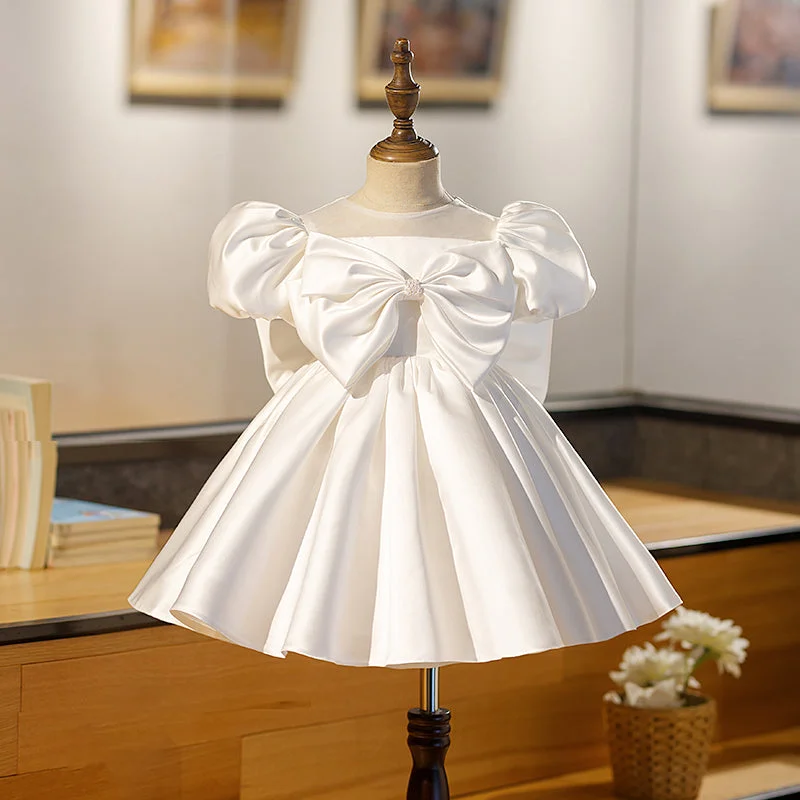 Stylish Outerwear Clothing For Women Flower Girl Dress Toddler Party Wedding Christening Dress Bowknot Princess Dress