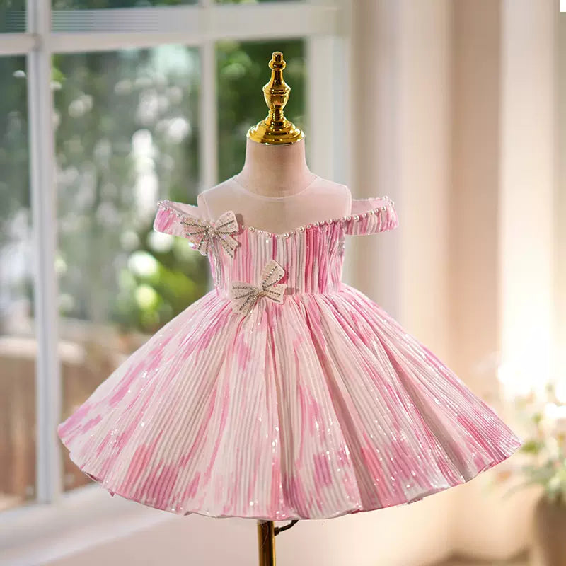 Sustainable Fashion Clothing For Women Little Girl Flower Girl Wedding Pink Dress Party Princess Dress