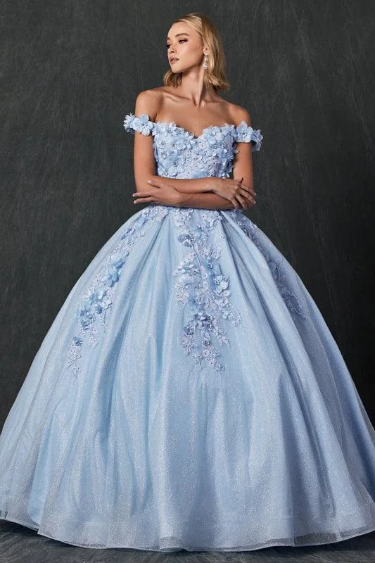 Women's Resort Garments Long Ball Gown Sweet 16 Glitter Quinceanera Dress Sale