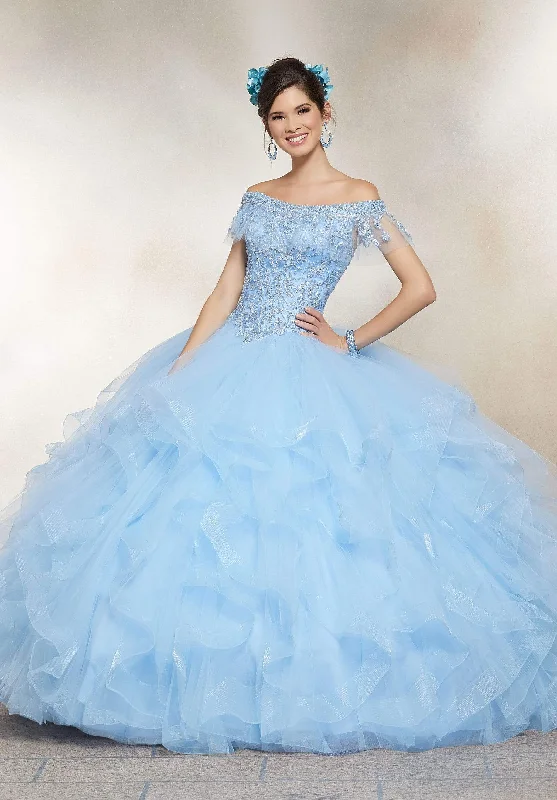 Stylish Women's Outfit Vizcaya by Mori Lee - 89237 Off Shoulder Flounced Tulle Ballgown