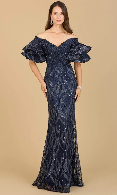 Elegant Women's Attire Lara Dresses 29190 - Tiered Sleeve V-Neck Evening Gown