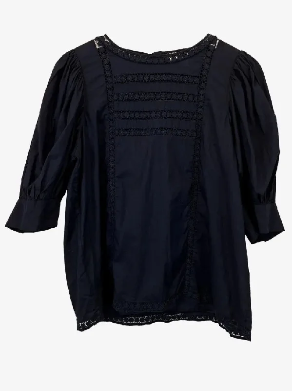 Women's Transitional Outfit Witchery Navy Floral Lace Peasant Dress Size 12