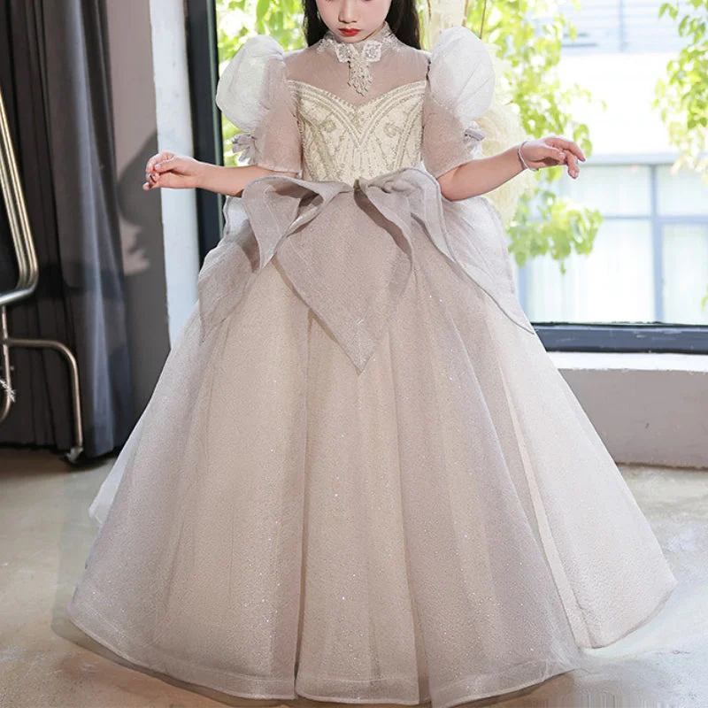 Women's Seasonal Wardrobe Clothing Flower Girls Princess Dress Costume Flower Girl Wedding Fluffy Dress