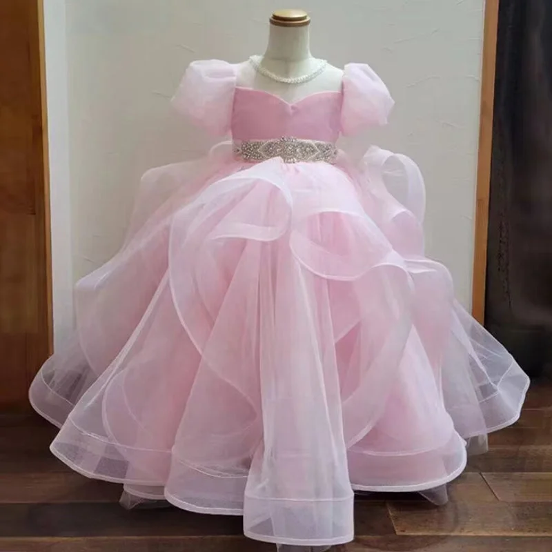 Classic Women's Clothing Styles Flower Girl Wedding Dress Costume  Fluffy Princess Dress