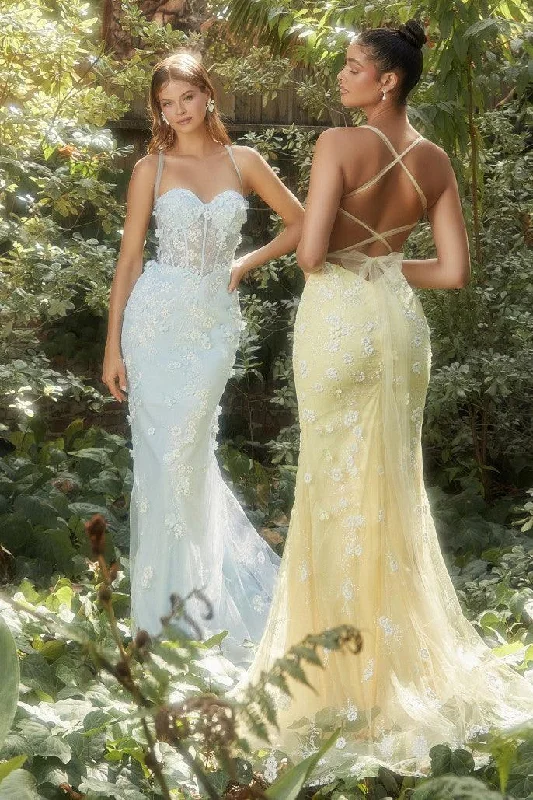 Chic Women's Attire Yellow 10 Andrea & Leo A1115 Mermaid Prom Gown Sale