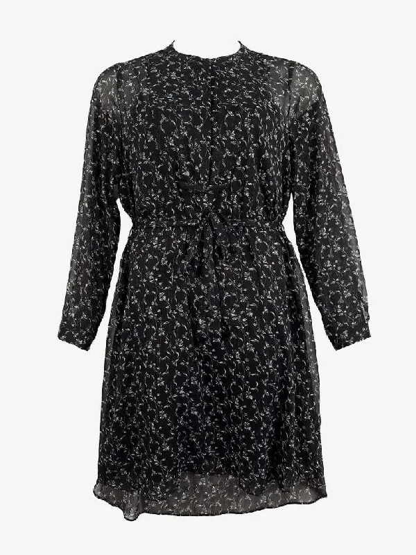 Women's Comfortable Clothes For Weekends Witchery Sheer Floral Belted Midi Dress Size 12