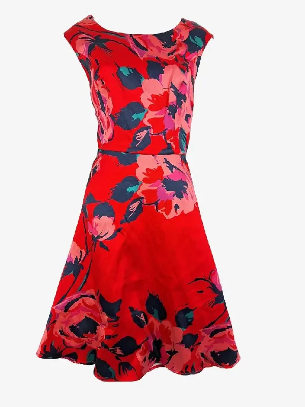 Women's Clothes And Apparel Review Tailored Floral Office Midi Dress Size 14