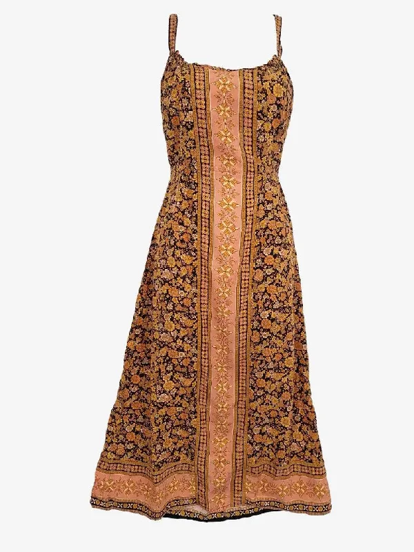 Women's Apparel Nine Lives Bazaar Mustard Floral Taylor Dress Size 8