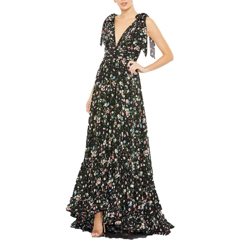 Women's Everyday Garments Mac Duggal Womens Floral Print Special Occasion Evening Dress