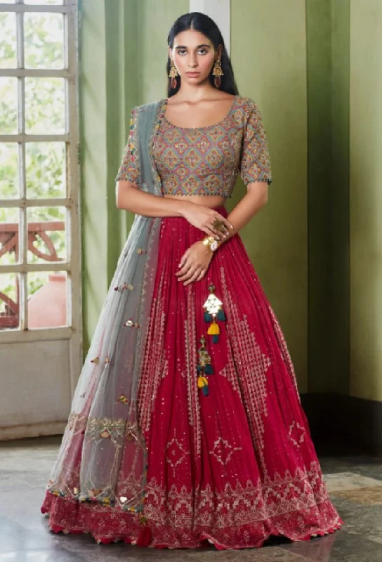 Women's Seasonal Clothes Raani Georgette Wedding Lehenga Choli For Women - Clearance