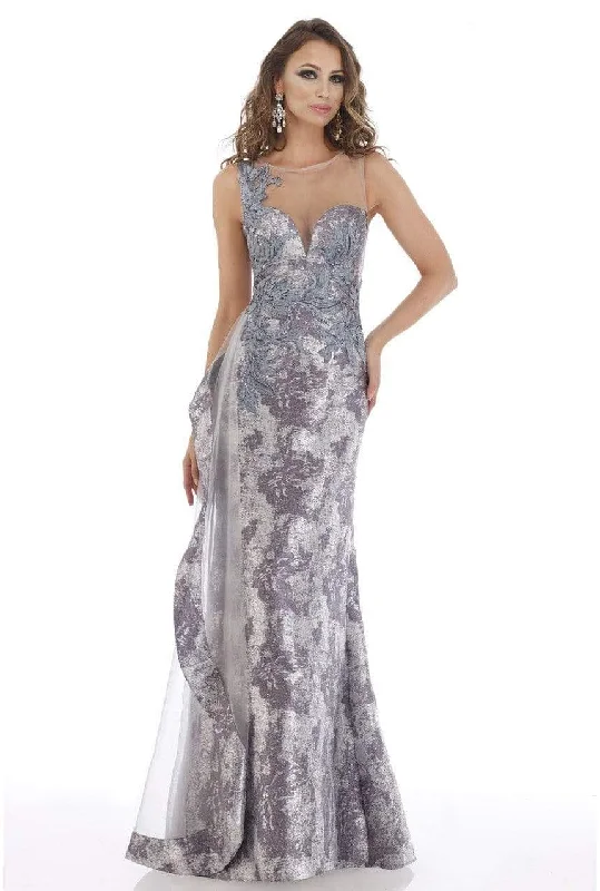 Women's Office Clothing Feriani Couture - 18904 Illusion Plunging Neck Mermaid Evening Gown