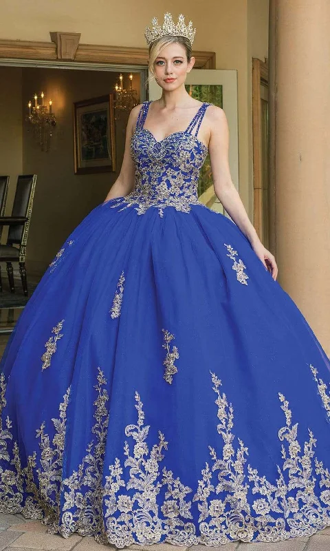 Women's Vintage-Inspired Outfit Dancing Queen - 1593 Lace Applique Sweetheart Ballgown