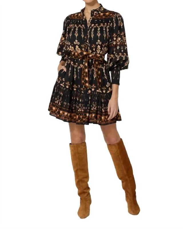 Women's Cozy Winter Attire Vanessa Mini Dress In La Vie Print