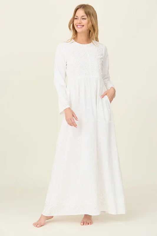 Women's Luxury Garments Florence White Temple Dress / Simple Wedding Dress