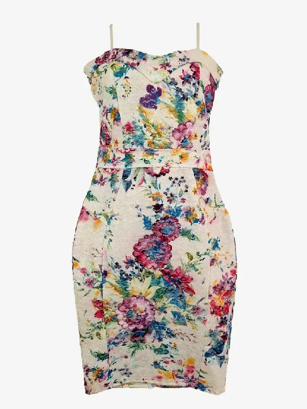 Stylish And Comfortable Clothing For Women Lipsy London Bright Multicolour Floral Dress Size 10