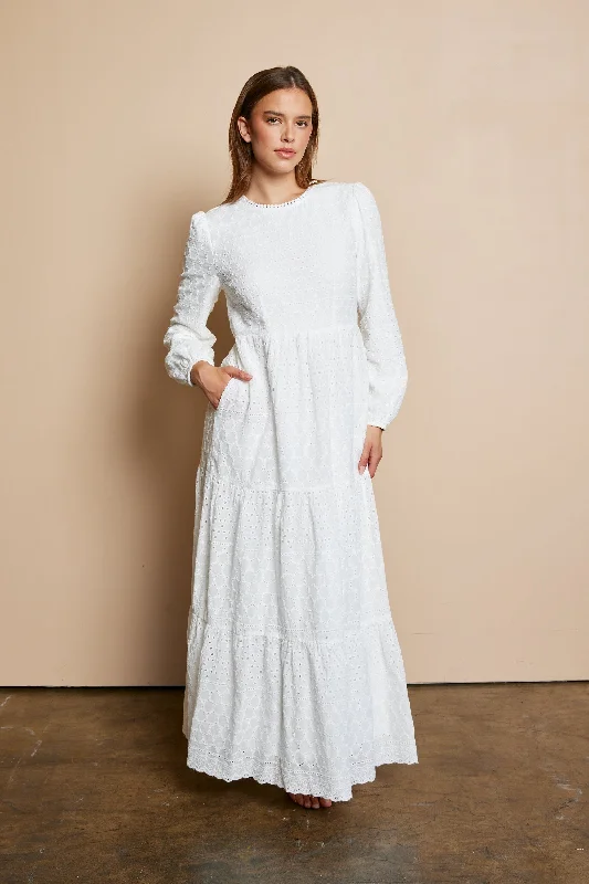 Women's Activewear Garments Sunny White Temple Dress / Simple Wedding Dress