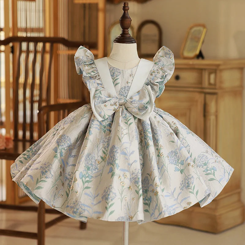 Women's Clothing For Holiday Travel Baby Girl Dress Flower Girl Communion Party Wedding Formal Bowknot Fluffy Princess Dress