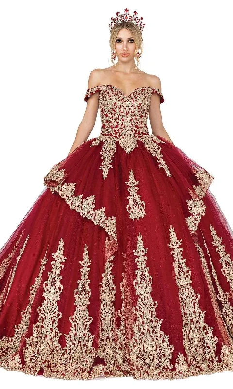 Women's Seasonal Attire Dancing Queen - 1571 Off Shoulder Applique Ballgown