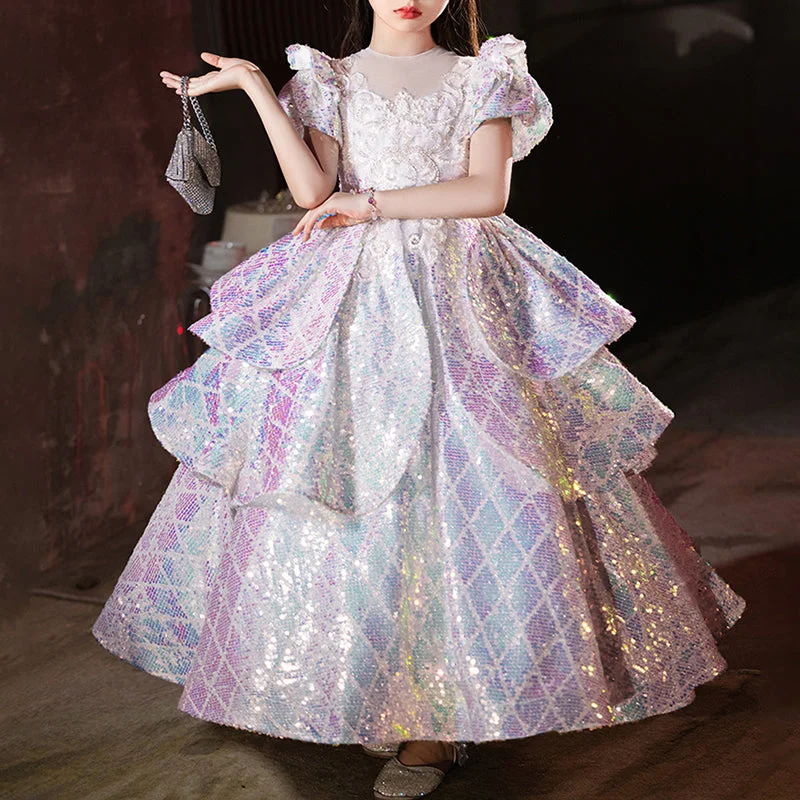 Fashion-Forward Women's Clothing Children's Sequined Wedding Dress Princess Dress