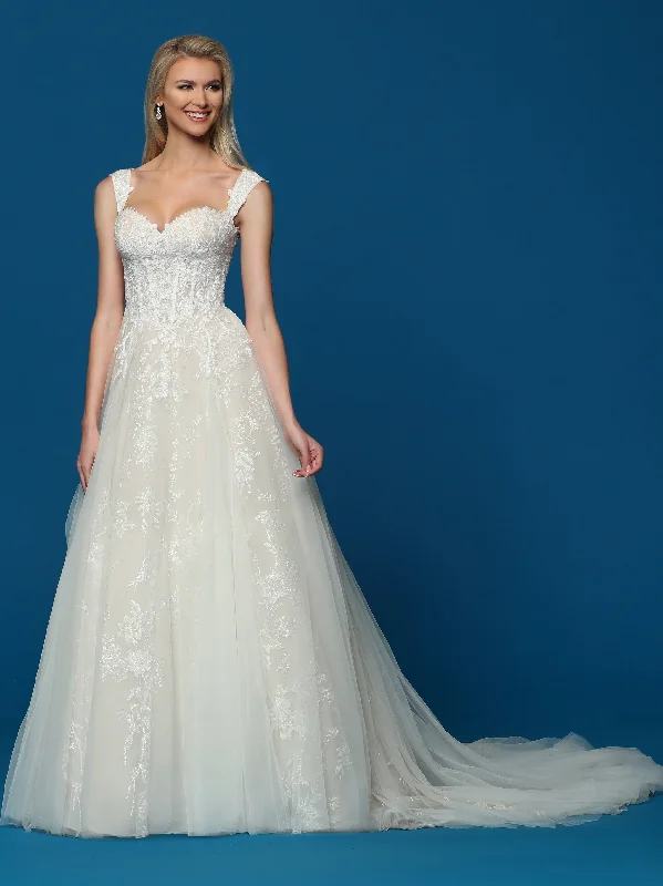 Tailored Clothing For Women Davinci Bridal 50654 Size 8 Ivory lace A line Wedding Dress Bridal Gown