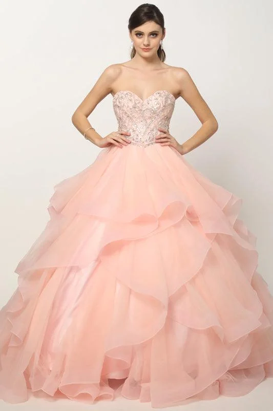 Women's Vacation Garments Sweet 16 Long Ball Gown Beaded Quinceanera Dress