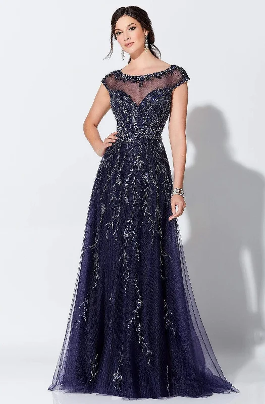 Women's Outerwear Garments Ivonne D by Mon Cheri - 119D48 Stunning Beaded Tulle A-line Gown