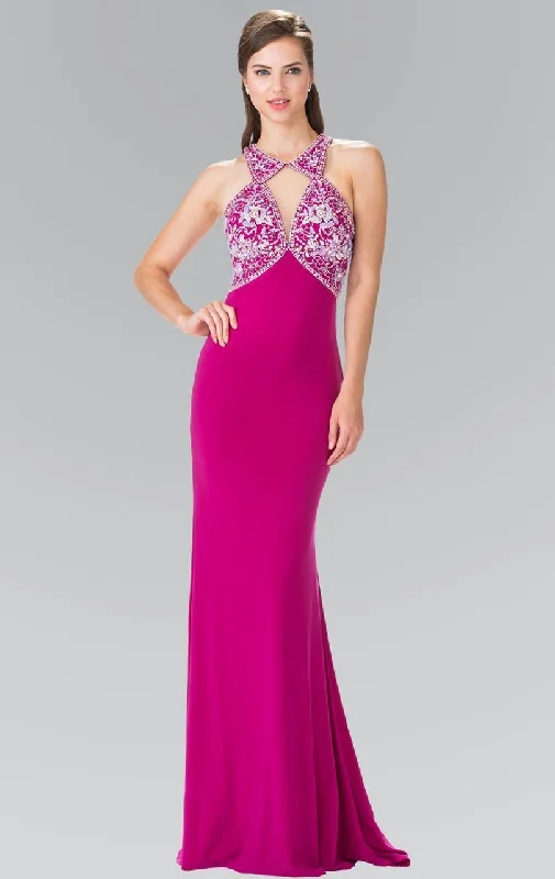 Women's Festive Attire Elizabeth K - GL2355 Halter Cut Outs Long Gown