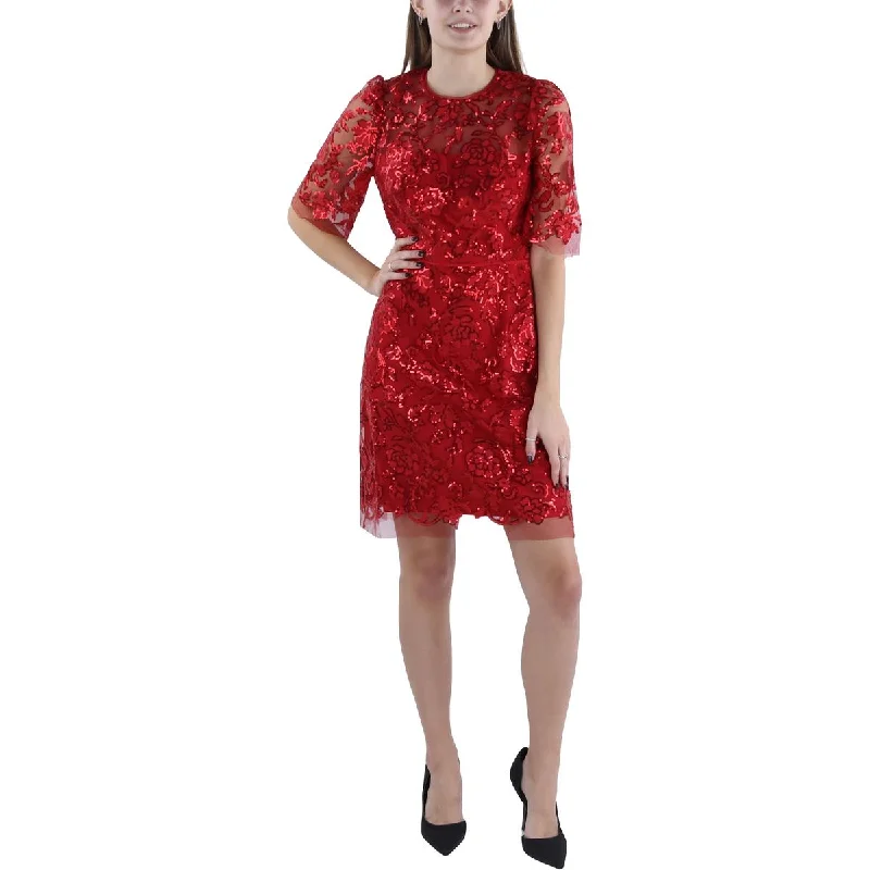 Women's Outerwear Apparel Maggy London Womens Sequined Floral Cocktail And Party Dress