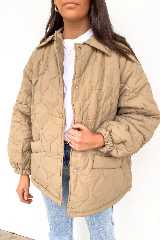 Women's Seasonal Garments Elyse Quilted Jacket Beige