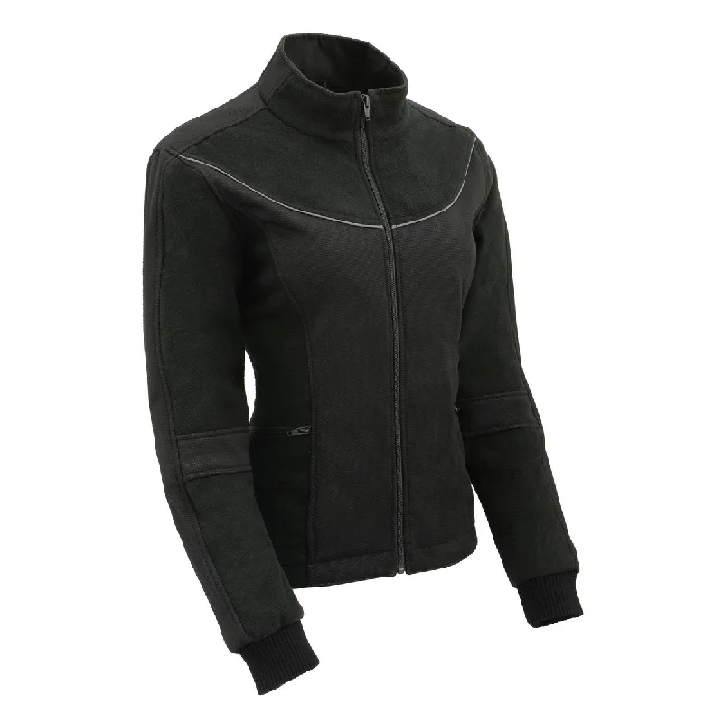 Women's Clothes For The Office Milwaukee Leather MPL2780 Women's Black Textile and Fleece Combo Jacket