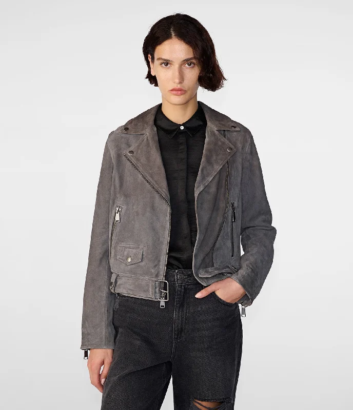 Women's Clothes And Apparel Sets Ada Suede Belted Moto Jacket