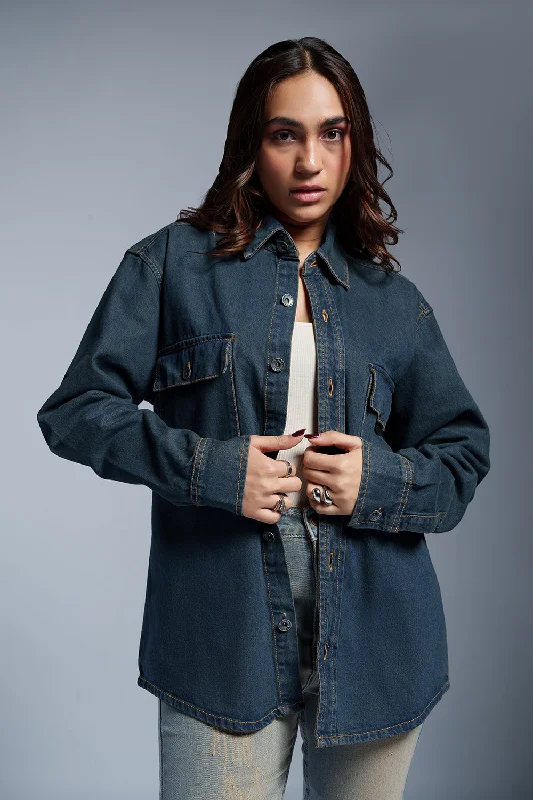 Stylish Women's Outerwear Apparel Cosmo Blue Women's Denim Jacket