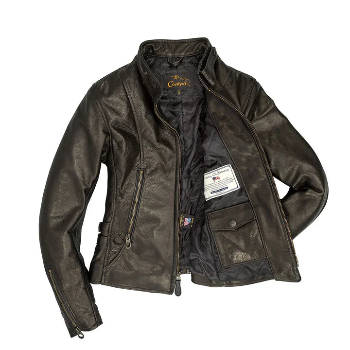 Women's Clothing For Casual Outings Cockpit USA Women's Cafe Racer Motocross Jacket W71X001