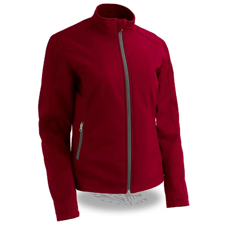 Women's Seasonal Clothes Milwaukee Leather MPL2763 Women's Red Waterproof Lightweight Soft Shell Jacket