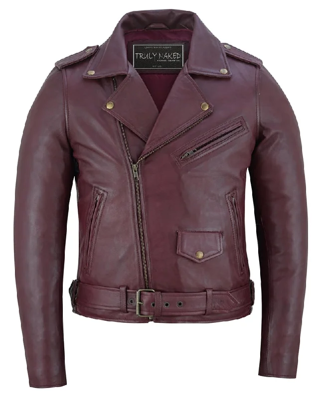 Women's Elegant Clothing Sets Rose Glow Women's Oxblood Fashion Leather Jacket