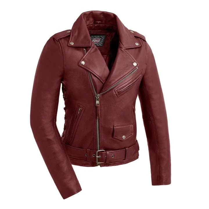 Women's Fashionable Clothing Sets Popstar - Women's Motorcycle Leather Jacket